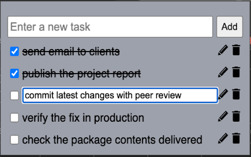 simple todo popup  from Chrome web store to be run with OffiDocs Chromium online