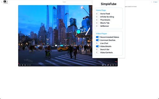 SimpleTube  from Chrome web store to be run with OffiDocs Chromium online