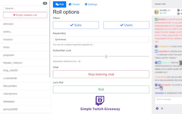 Des cadeaux Twitch simples de la boutique en ligne Chrome à exécuter avec OffiDocs Chromium en ligne
