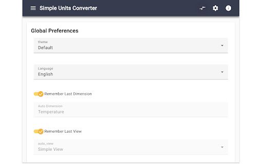 Simple Units Converter (Lite)  from Chrome web store to be run with OffiDocs Chromium online