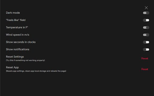 Simple Weather  from Chrome web store to be run with OffiDocs Chromium online