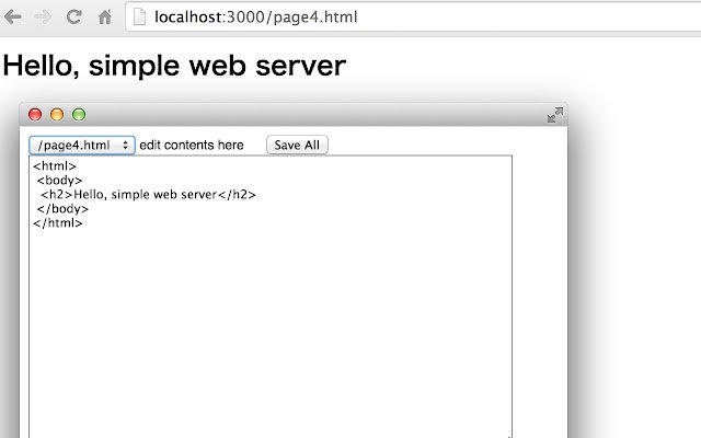 simple web server  from Chrome web store to be run with OffiDocs Chromium online