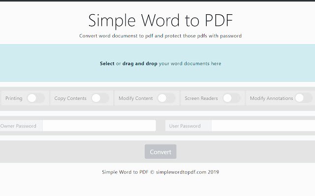 Simple Word to PDF  from Chrome web store to be run with OffiDocs Chromium online