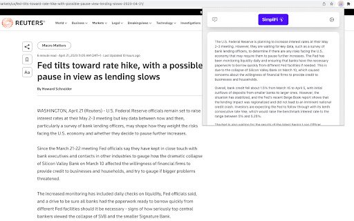 SimpliFi  from Chrome web store to be run with OffiDocs Chromium online