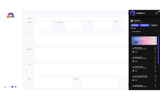 Simplify AI Medical Scribe  from Chrome web store to be run with OffiDocs Chromium online