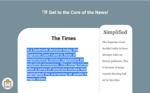 Simplify: Text Simplifier  from Chrome web store to be run with OffiDocs Chromium online