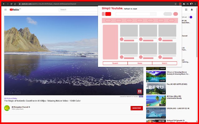 Simpli Youtube  from Chrome web store to be run with OffiDocs Chromium online