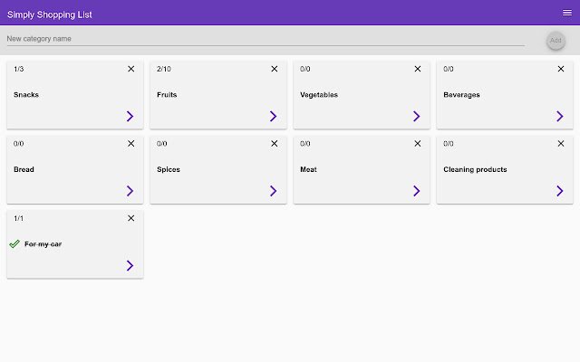 Simply Shopping List  from Chrome web store to be run with OffiDocs Chromium online
