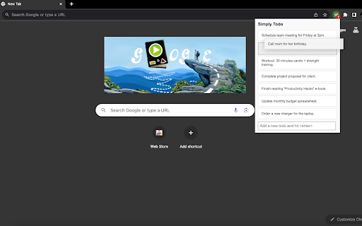 Simply Todo  from Chrome web store to be run with OffiDocs Chromium online
