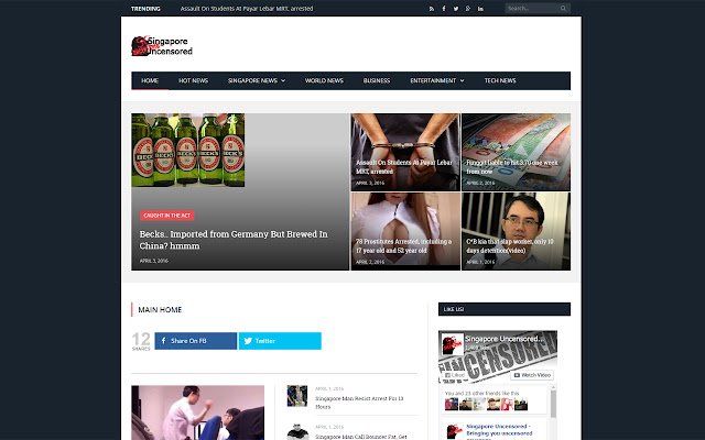Singapore Uncensored mula sa Chrome web store na tatakbo sa OffiDocs Chromium online