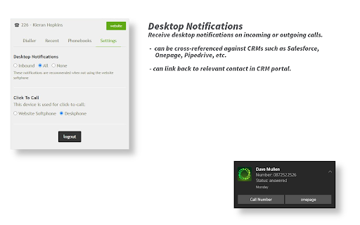 Sip2Web Plugin  from Chrome web store to be run with OffiDocs Chromium online