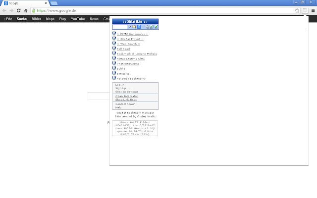 Chrome ウェブストアの SiteBar アドオンを OffiDocs Chromium オンラインで実行する
