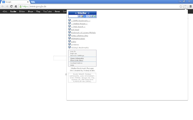 Addon SiteBar dari toko web Chrome untuk dijalankan dengan OffiDocs Chromium online