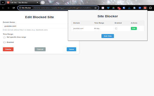 Site Blocker  from Chrome web store to be run with OffiDocs Chromium online