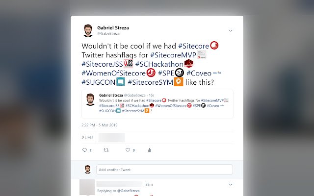 Sitecore Twitter Hashflag  from Chrome web store to be run with OffiDocs Chromium online