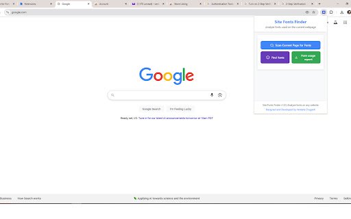 SiteFontsFinder  from Chrome web store to be run with OffiDocs Chromium online