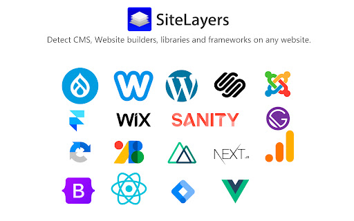 SiteLayers: Detect  Discover CMS, Frameworks, Website Builders  from Chrome web store to be run with OffiDocs Chromium online
