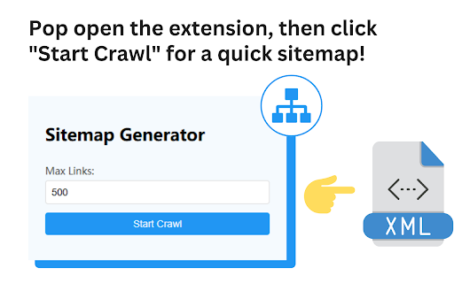 Generator Sitemap מחנות האינטרנט של Chrome להפעלה עם OffiDocs Chromium באינטרנט