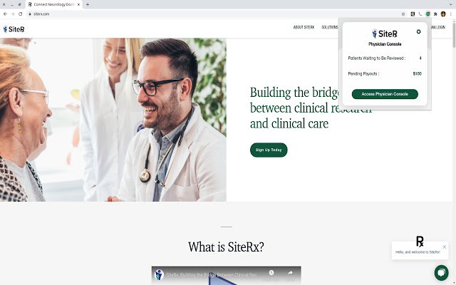 SiteRx StudyBuddy (patients en attente) de la boutique en ligne Chrome à exécuter avec OffiDocs Chromium en ligne