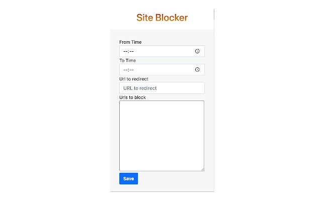 Chrome ウェブストアの Sites Blocker Extension を OffiDocs Chromium online で実行する