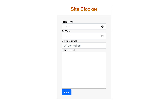 Chrome ウェブストアの Sites Blocker Extension を OffiDocs Chromium online で実行する