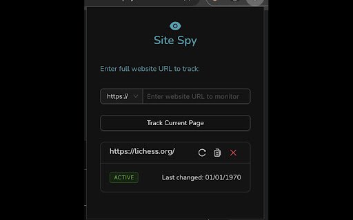 Site Spy Monitor  from Chrome web store to be run with OffiDocs Chromium online