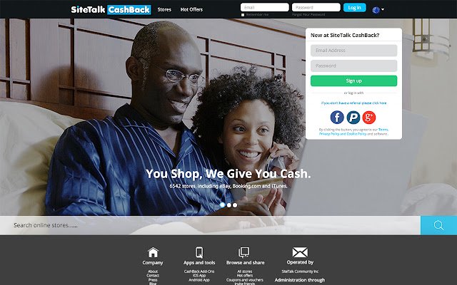 SiteTalk Cashback Add on  from Chrome web store to be run with OffiDocs Chromium online