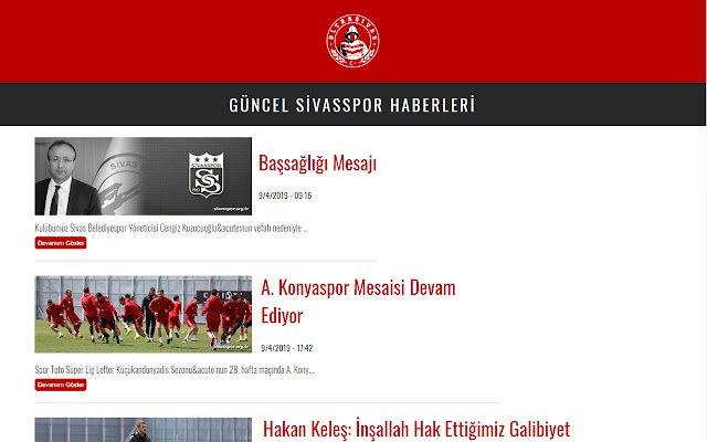 Sivasspor Haberleri מחנות האינטרנט של Chrome תופעל עם OffiDocs Chromium באינטרנט