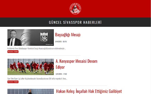 OffiDocs Chromium オンラインで実行される Chrome Web ストアの Sivasspor Haberleri