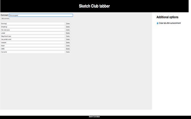 Sketch Club tabber  from Chrome web store to be run with OffiDocs Chromium online