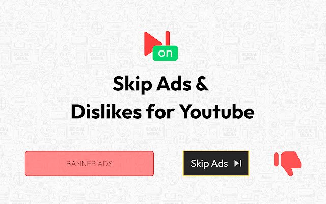 ข้ามโฆษณาและไม่ชอบ Youtube จาก Chrome เว็บสโตร์เพื่อใช้งาน OffiDocs Chromium ออนไลน์