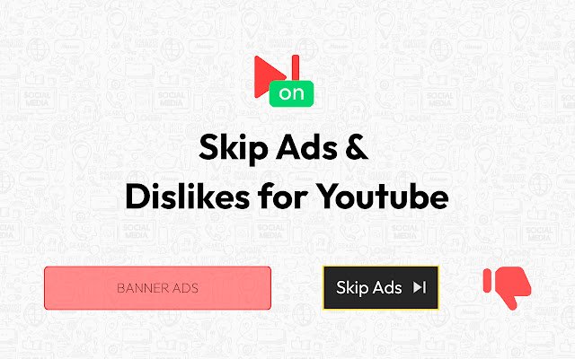 Lewati Iklan dan Tidak Suka untuk Youtube dari toko web Chrome untuk dijalankan dengan OffiDocs Chromium online