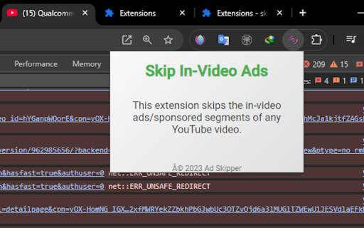 skip in video ads  from Chrome web store to be run with OffiDocs Chromium online