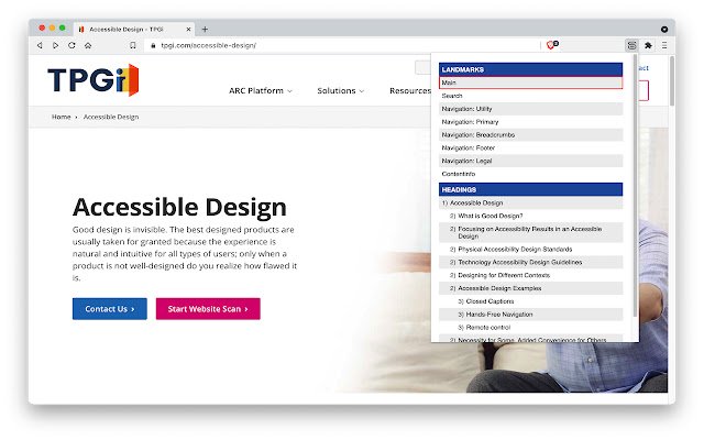 SkipTo Landmarks Headings מחנות האינטרנט של Chrome להפעלה עם OffiDocs Chromium באינטרנט