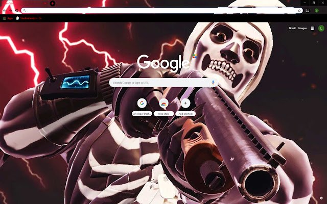 Skull Trooper-thema uit de Chrome-webwinkel voor gebruik met OffiDocs Chromium online
