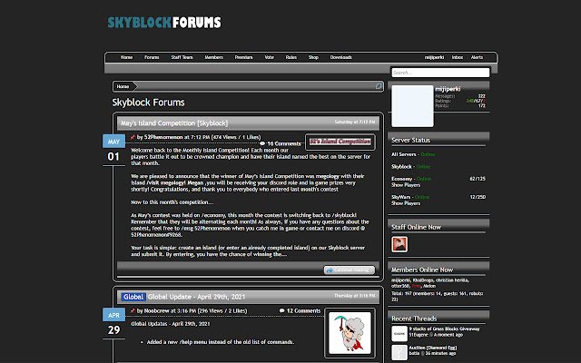 SkyblockDarkMode  from Chrome web store to be run with OffiDocs Chromium online