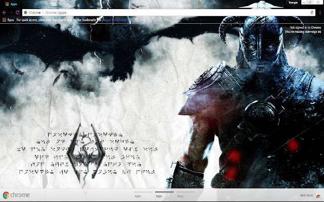 Chrome 网上商店的 Skyrim 最适合 1366x768，可与 OffiDocs Chromium 在线运行