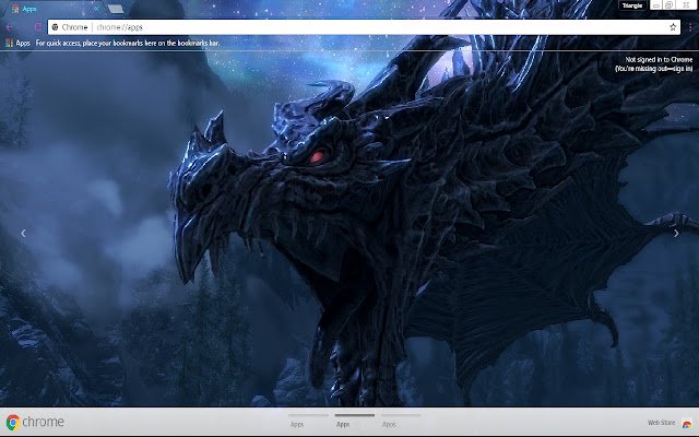 Skyrim Dragon 1366x768 từ cửa hàng Chrome trực tuyến sẽ được chạy với OffiDocs Chromium trực tuyến