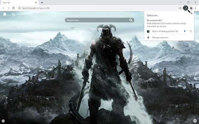 Skyrim HD Wallpapers علامة تبويب جديدة من متجر Chrome الإلكتروني ليتم تشغيلها مع OffiDocs Chromium عبر الإنترنت