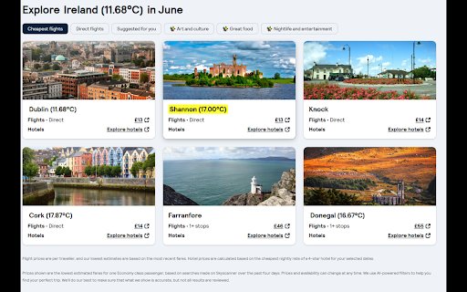 Skyscanner Weather Extension  from Chrome web store to be run with OffiDocs Chromium online