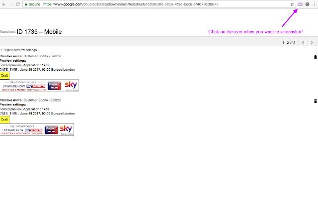Sky Works Banner Screenshot Extension  from Chrome web store to be run with OffiDocs Chromium online