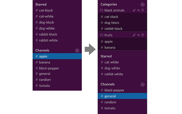 Slack Channel Category mula sa Chrome web store na tatakbo sa OffiDocs Chromium online