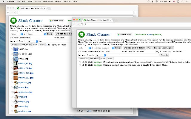 Slack Cleaner，从 Chrome 网上商店将 Drive 发布到 Slack 以与 OffiDocs Chromium 在线一起运行