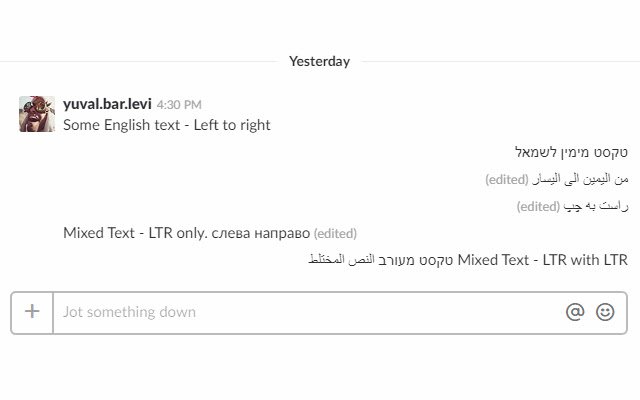 Slack RTL  from Chrome web store to be run with OffiDocs Chromium online