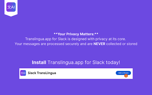 Slack TransLingua  from Chrome web store to be run with OffiDocs Chromium online