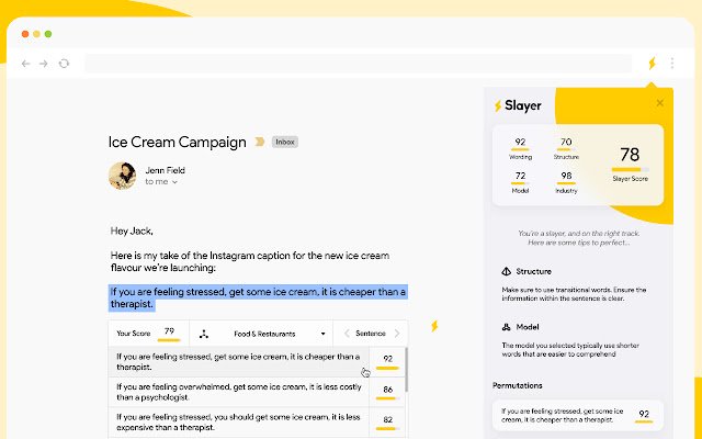 Slayer AI to Write Better dal negozio web di Chrome da eseguire con OffiDocs Chromium online