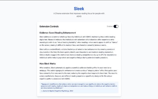 Sleek  from Chrome web store to be run with OffiDocs Chromium online