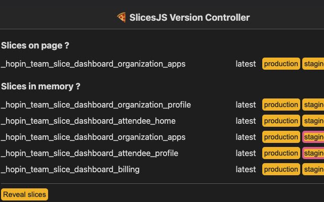 SlicesJS Version Controller จาก Chrome เว็บสโตร์ที่จะรันด้วย OffiDocs Chromium ทางออนไลน์