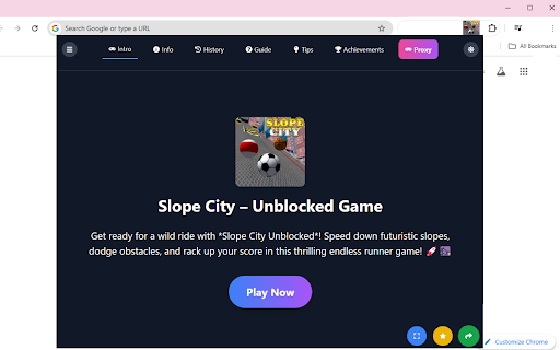 Slope City – Unblocked Game  from Chrome web store to be run with OffiDocs Chromium online