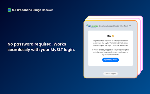 SLT Broadband Usage Checker (Unofficial) from Chrome web store to be run with OffiDocs Chromium online SLT Broadband Usage Checker (Unofficial) from Chrome web store to be run with OffiDocs Chromium online